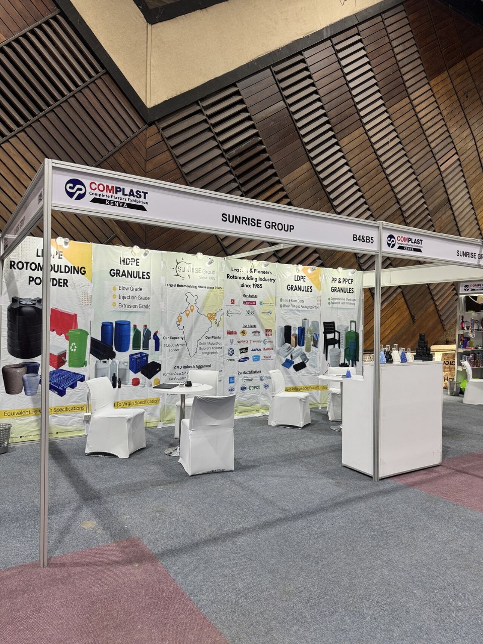 Product display at Sunrise Group booth